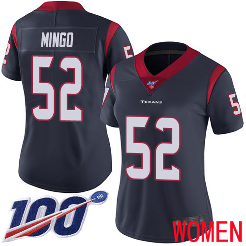 Houston Texans Limited Navy Blue Women Barkevious Mingo Home Jersey NFL Football 52 100th Season Vapor Untouchable